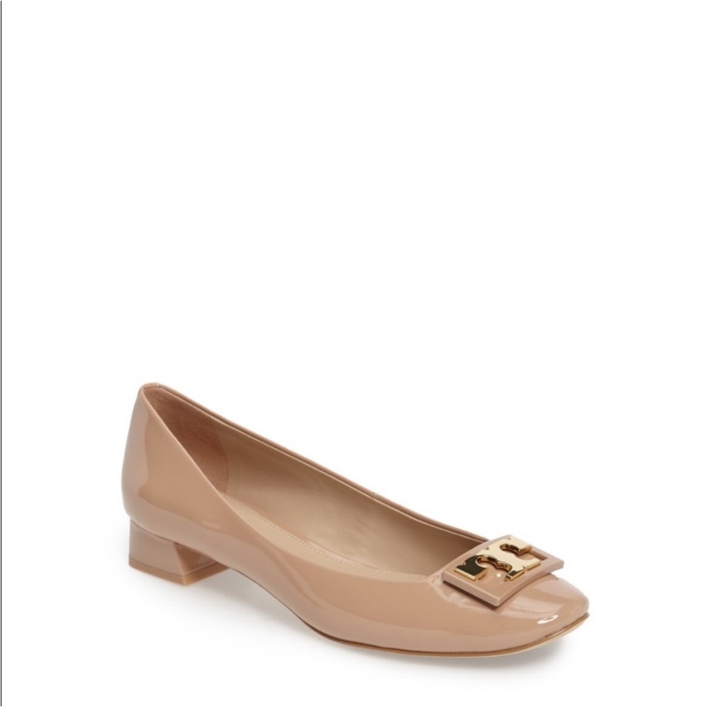 Tory Burch Gigi Block Heel Pumps Nude